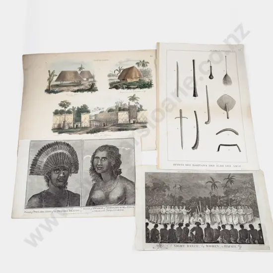 5 Various Engravings From Cooks & Other Pacific Voyages