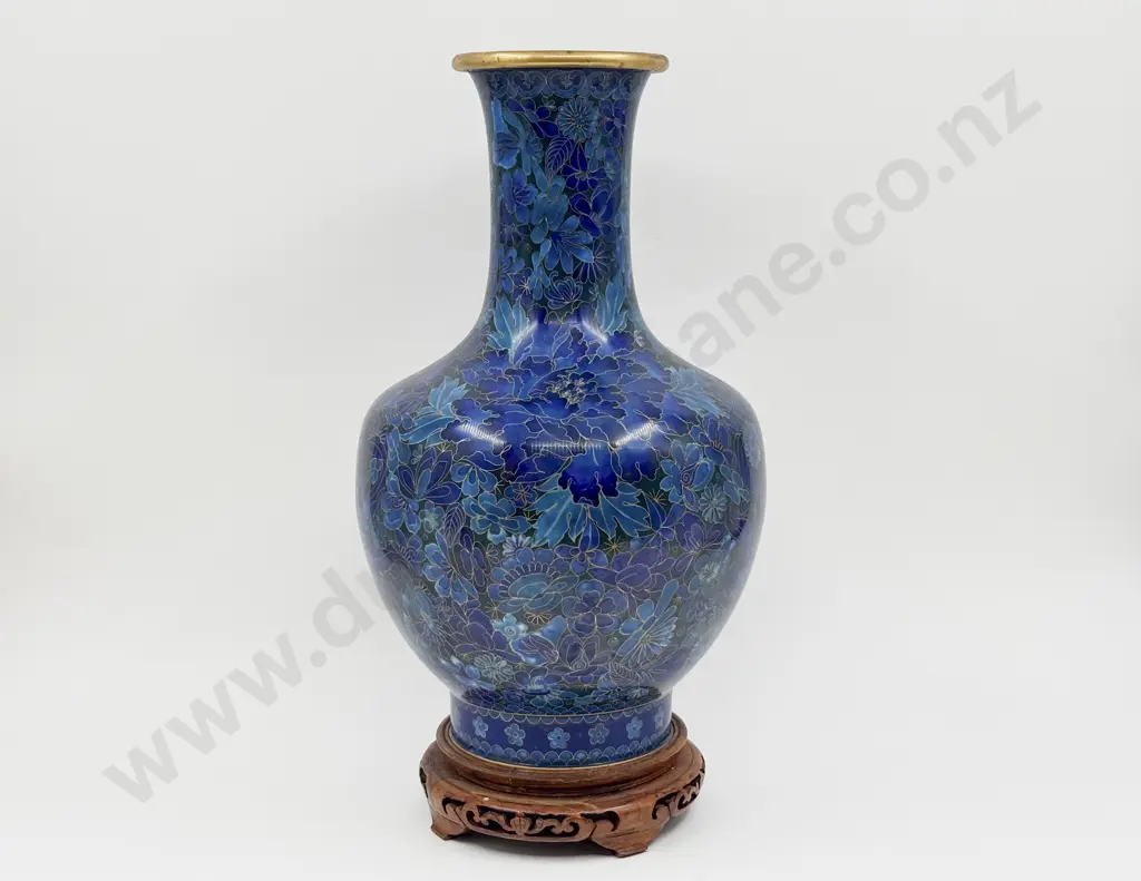 Large Cloisonne Vase on Stand Image 1++