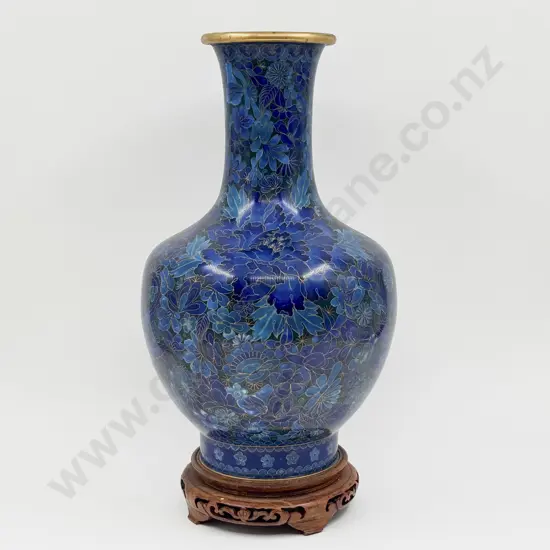 Large Cloisonne Vase on Stand