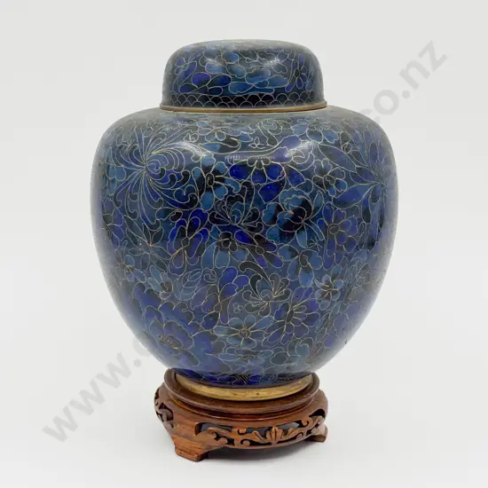 Cloisonne Ginger Jar on Stand