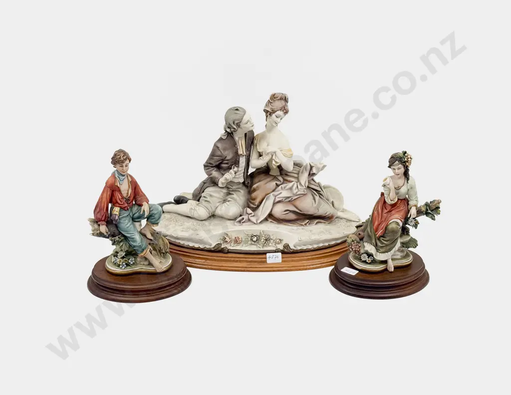 Capodimonte Figure Group together with Two Other Capidemonte Figures Image 1++