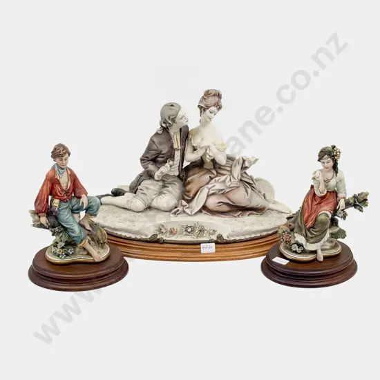 Capodimonte Figure Group together with Two Other Capidemonte Figures