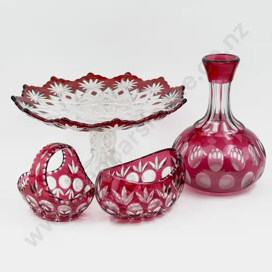 Four Assorted Pieces of Bohemia Crystal & Glass