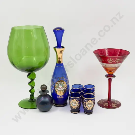 Isle of Wight Art Glass Scent Bottle & Assorted Glass Ware