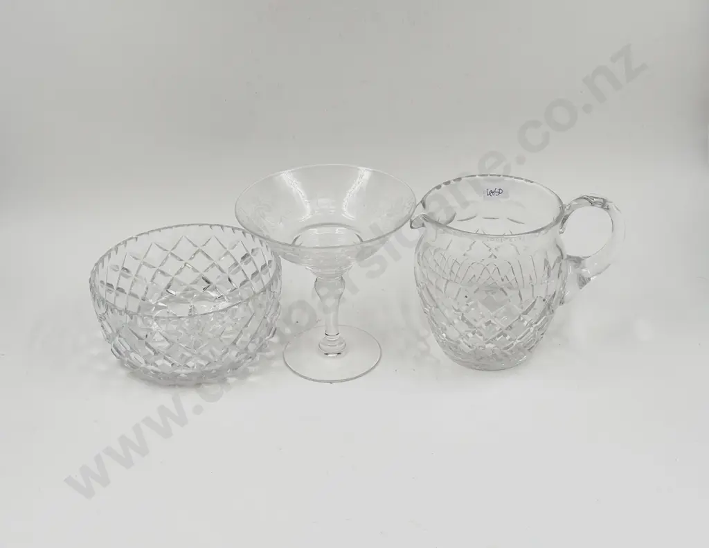 Crystal Jug and Bowl together with Stuart Crystal Comport Image 1++