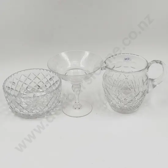 Crystal Jug and Bowl together with Stuart Crystal Comport