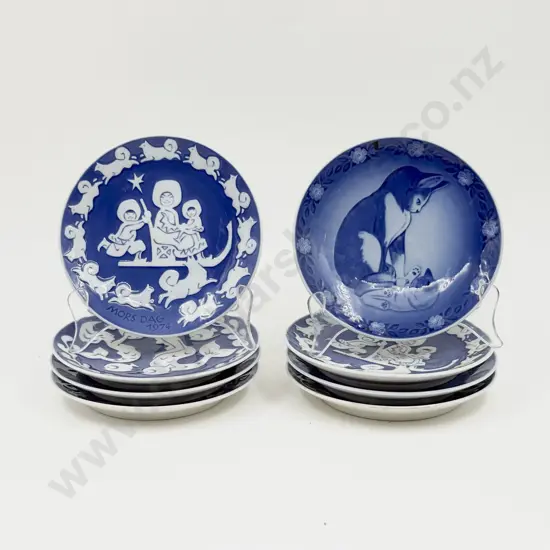 Eight Royal Copenhagen Mother's Day Small Wall Plates