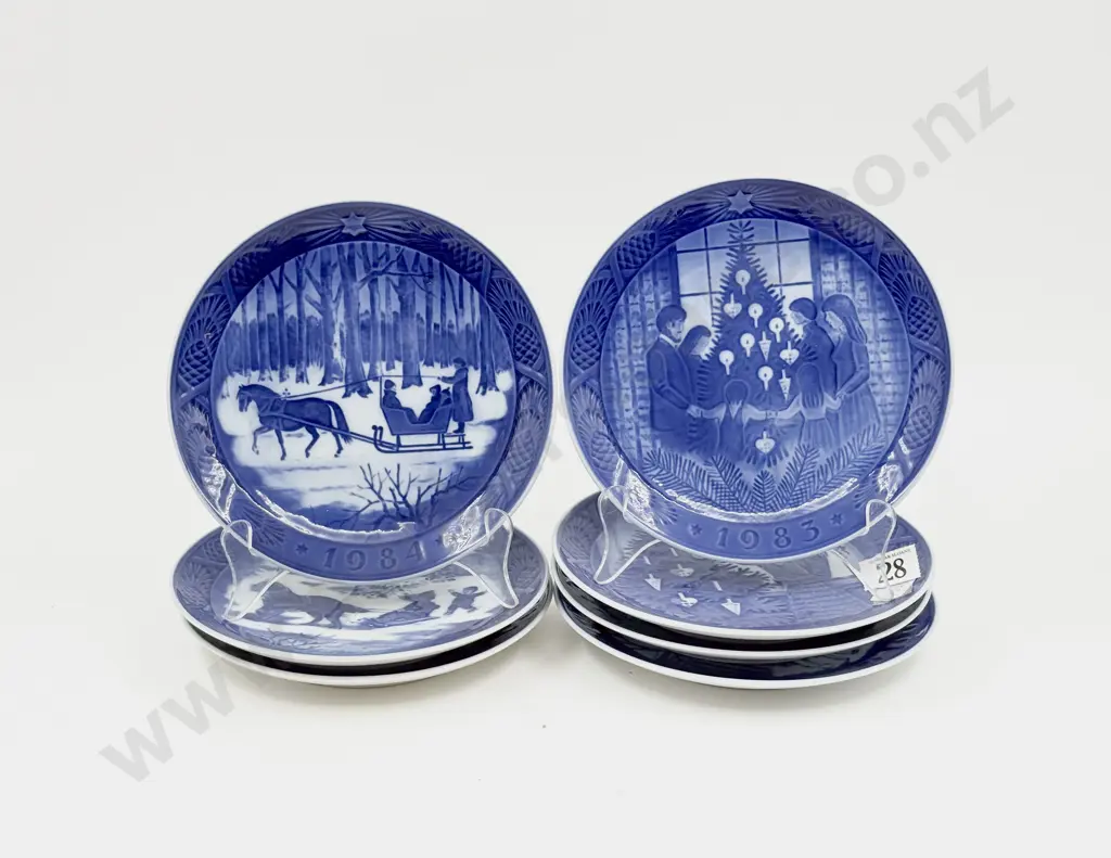 Seven Royal Copenhagen Christmas Wall Plates Image 1++