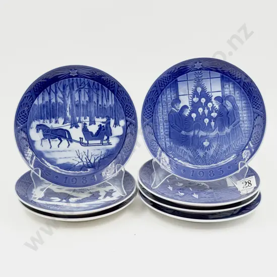 Seven Royal Copenhagen Christmas Wall Plates