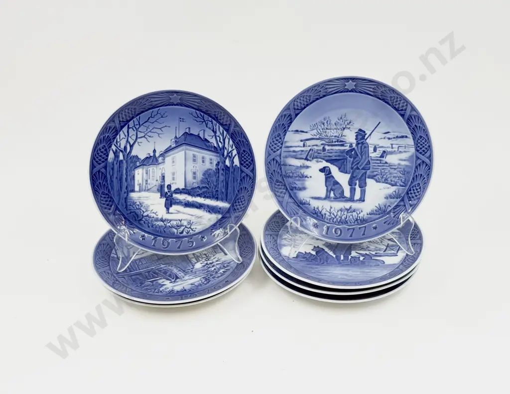 Seven Royal Copenhagen Christmas Wall Plates Image 1++