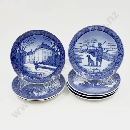 Seven Royal Copenhagen Christmas Wall Plates