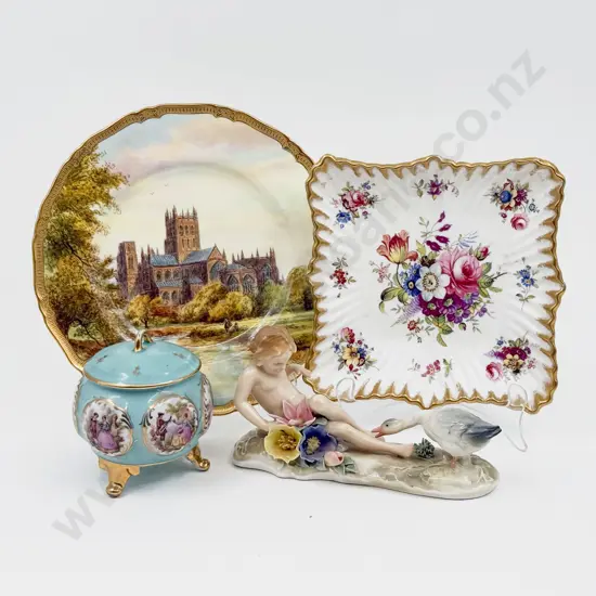 Royal Worcester "Wells Cathedral" Plate with Quantity of Assorted Fancy China etc