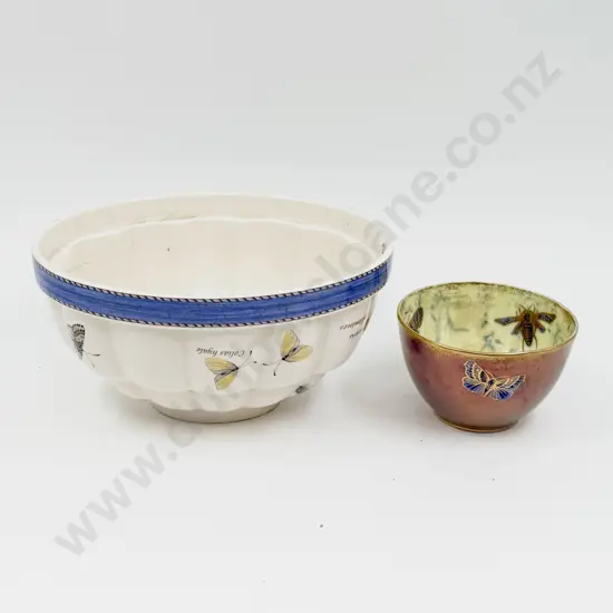 Aynsley Butterfly Sugar Bowl together with Wedgwood Jelly Mold