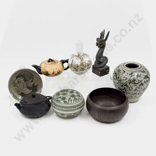 Quantity of Assorted incl Celadon Glazed Vase Bronze Ornament etc
