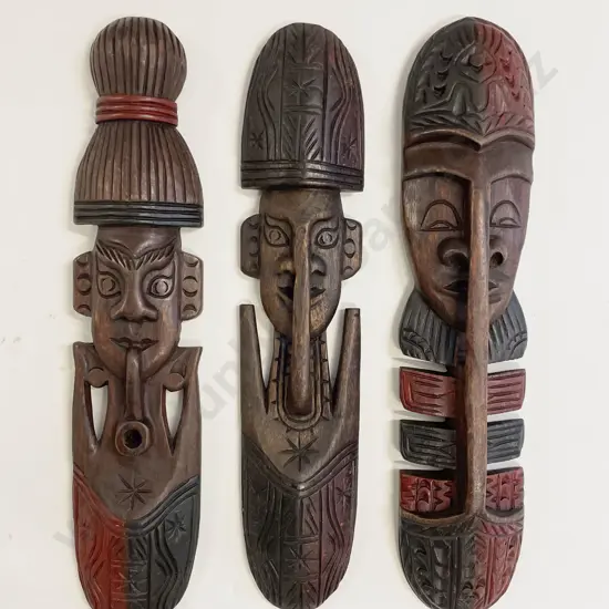 Three Carved Tourist Ware Wall Hangings