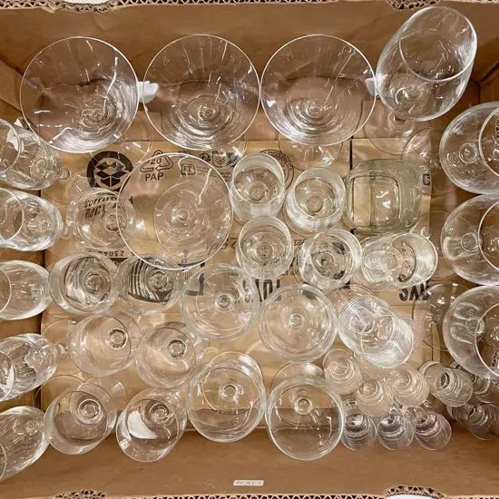Box of Assorted Glass Ware