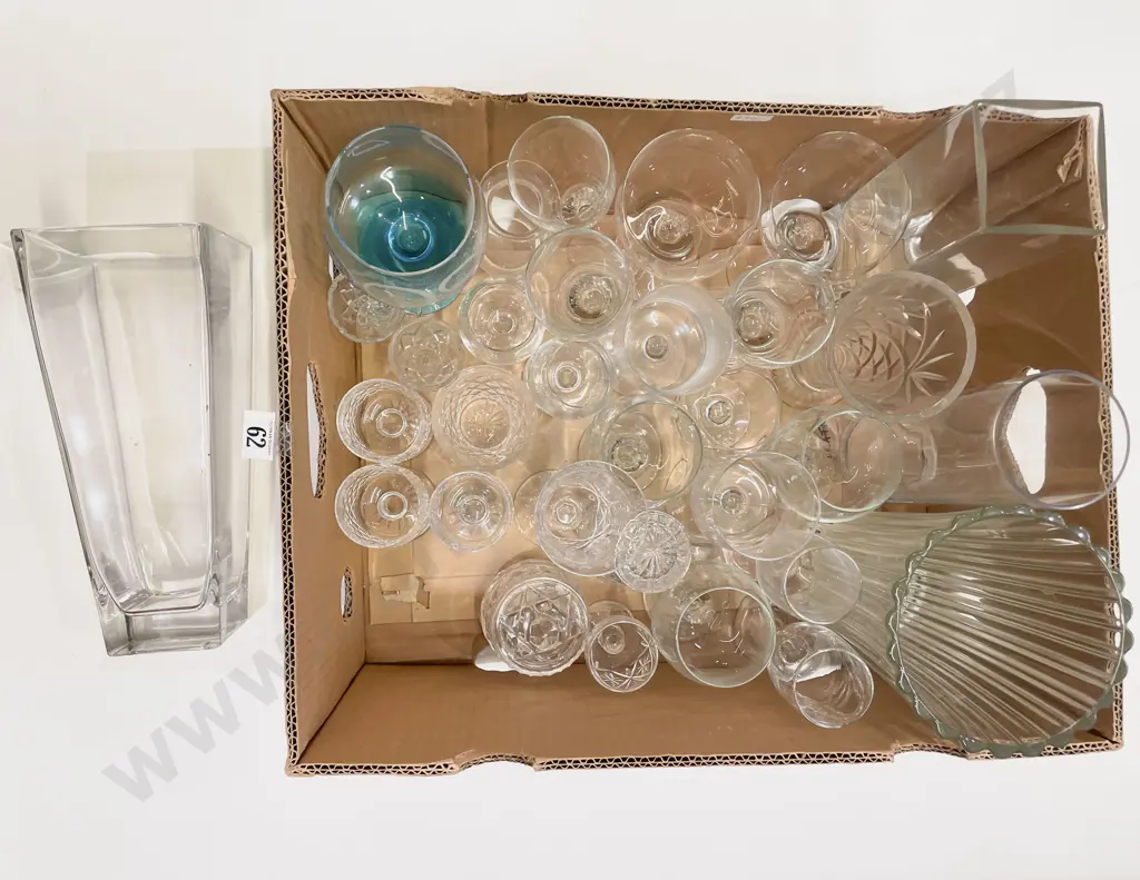 Box of Assorted Glass Ware Image 1++