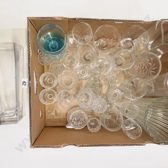 Box of Assorted Glass Ware