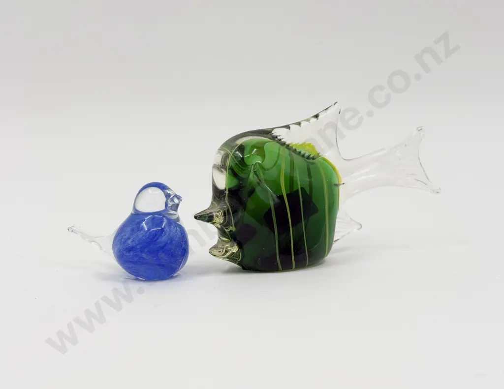 Two Art Glass Animal Ornaments Image 1++