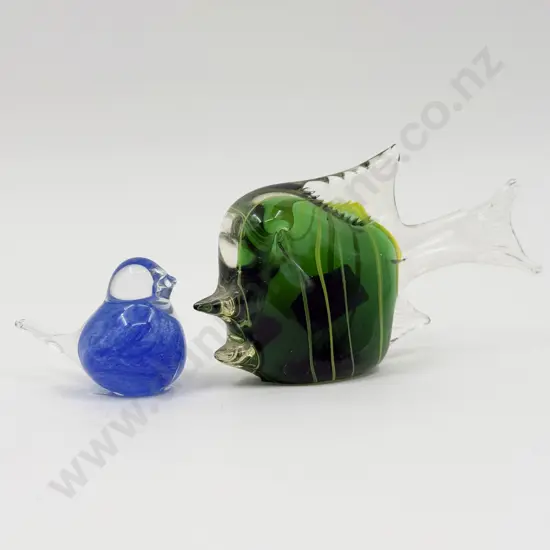 Two Art Glass Animal Ornaments
