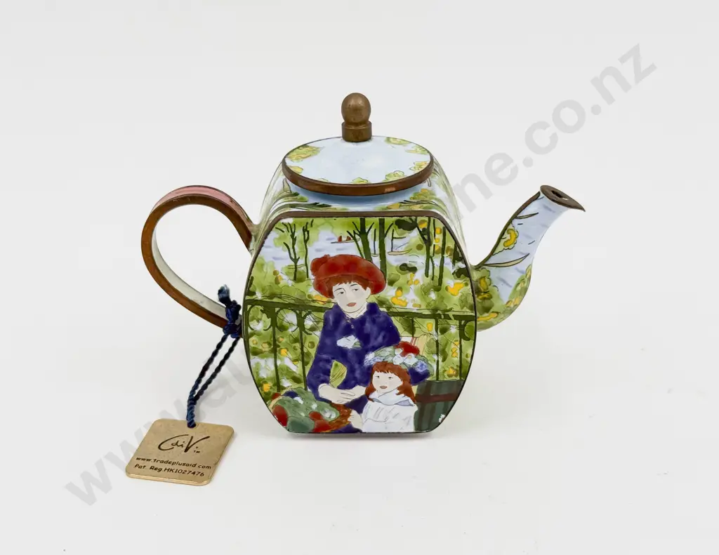 Charlotte Di Vita Cased Handpainted Ltd Ed Miniature Enamel Teapot Image 1++