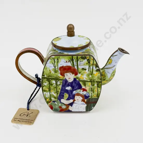 Charlotte Di Vita Cased Handpainted Ltd Ed Miniature Enamel Teapot
