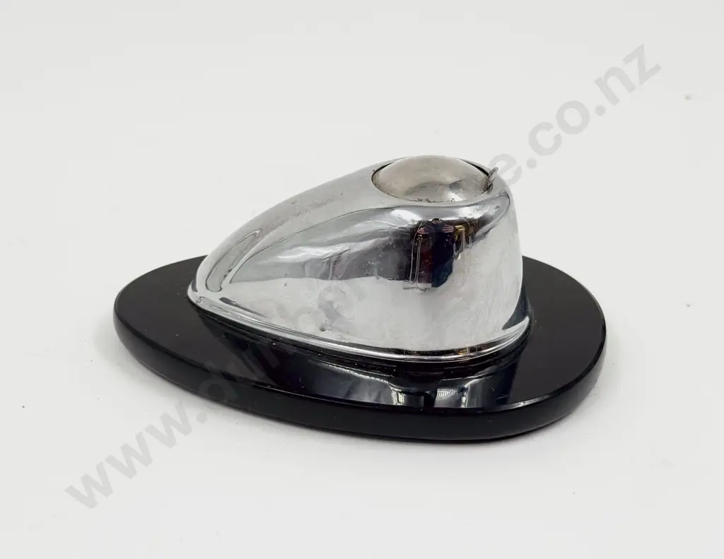 Art Deco Chrome & Vitrolite Glass Ink Well (Faults) Image 1++