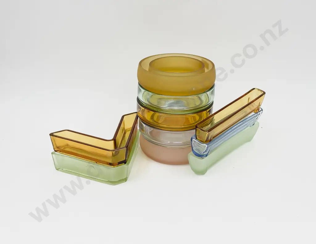 Quantity of Assorted Pressed Glass Flower Troughs Image 1++