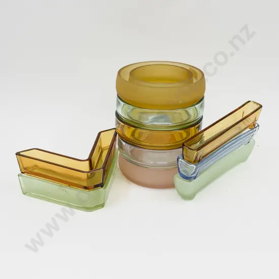 Quantity of Assorted Pressed Glass Flower Troughs