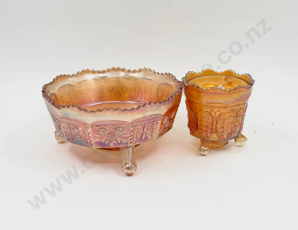 Two Pieces of Assorted Carnival Glass Image 1++