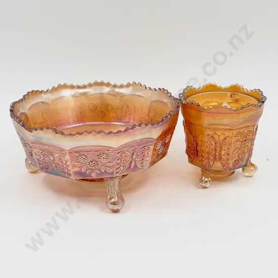 Two Pieces of Assorted Carnival Glass