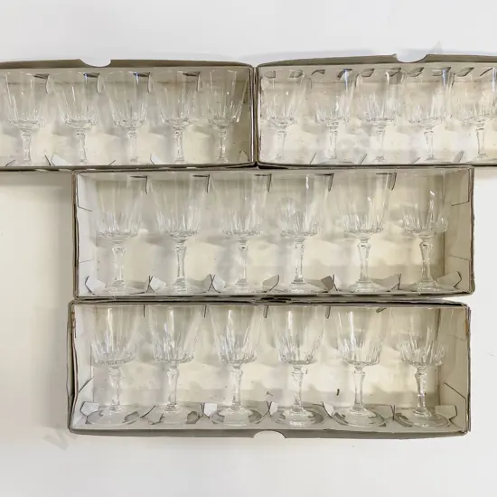 Four Boxed Cristal d' Arques Assorted French Glasses