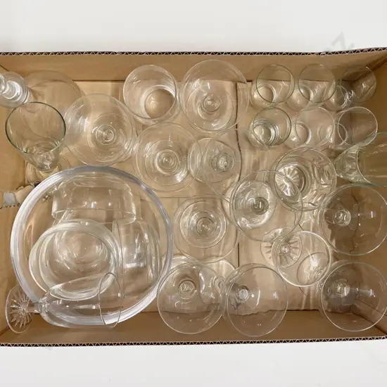 Box of Assorted Glass Ware