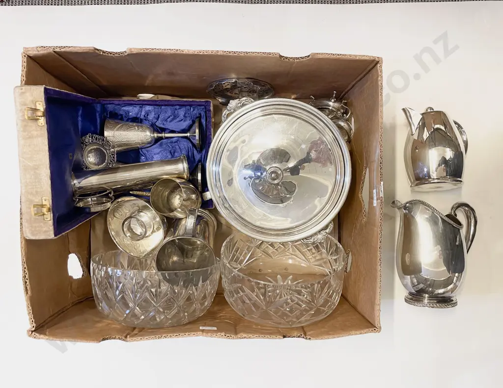 Two Crystal Bowls & Assorted S/P Image 1++