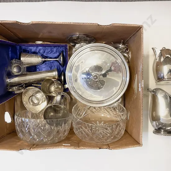 Two Crystal Bowls & Assorted S/P