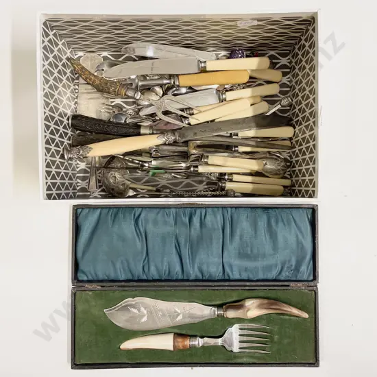 Box Quantity of Assorted Cutlery incl Bone Handled