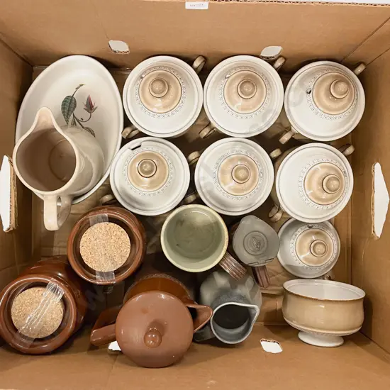 Box Quantity of Assorted Stoneware