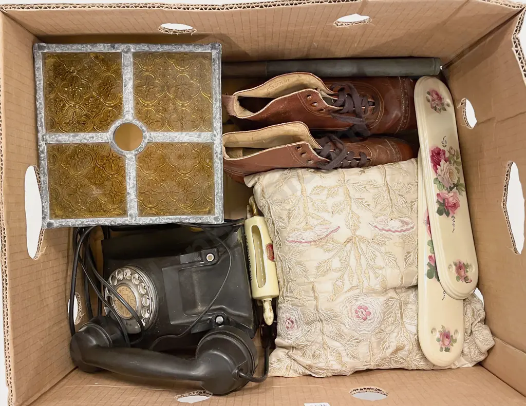 Box of Assorted Vintage incl Bakelite Cigarette Box Image 1++