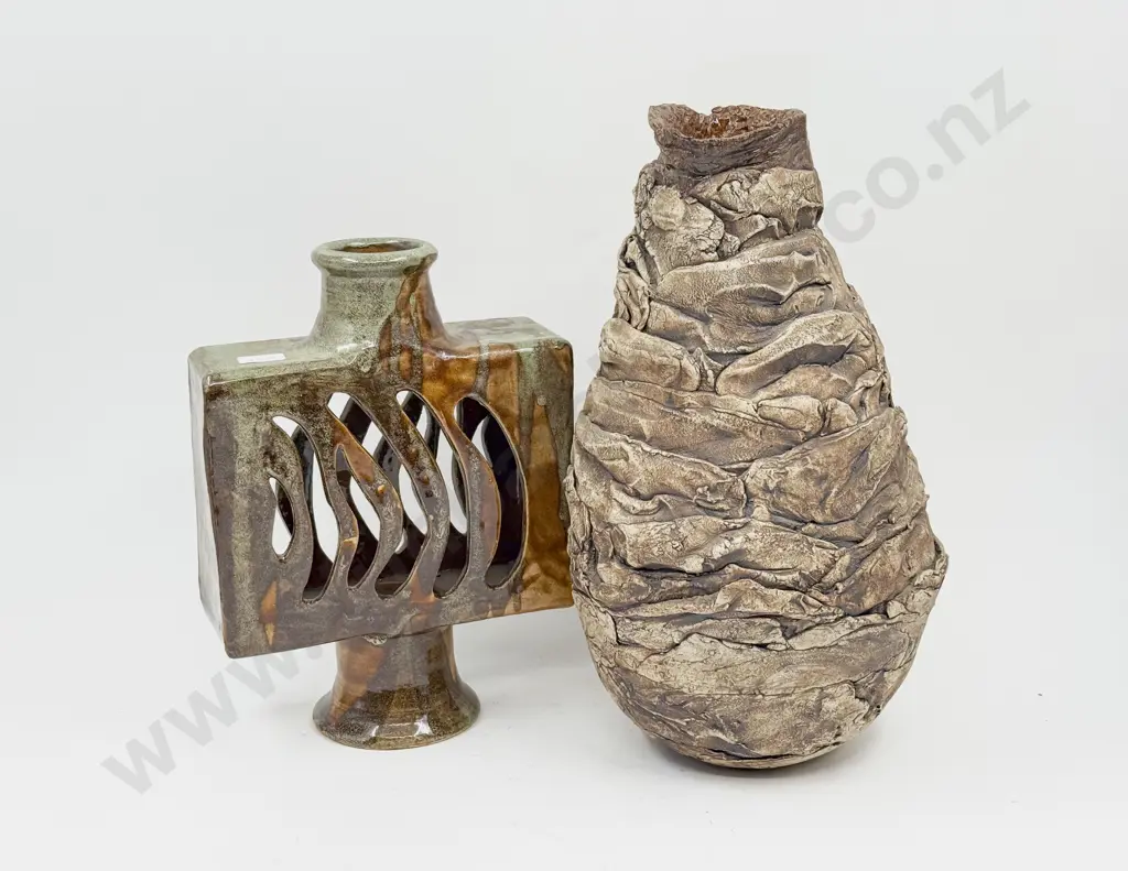 Pottery Sculpture Vase together with other Pottery Slab Type Vase Image 1++