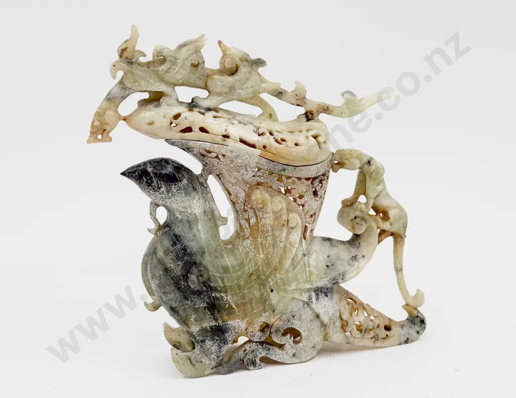 Chinese Soap Stone Lidded Ewer (Faults) Image 1++