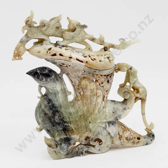 Chinese Soap Stone Lidded Ewer (Faults)