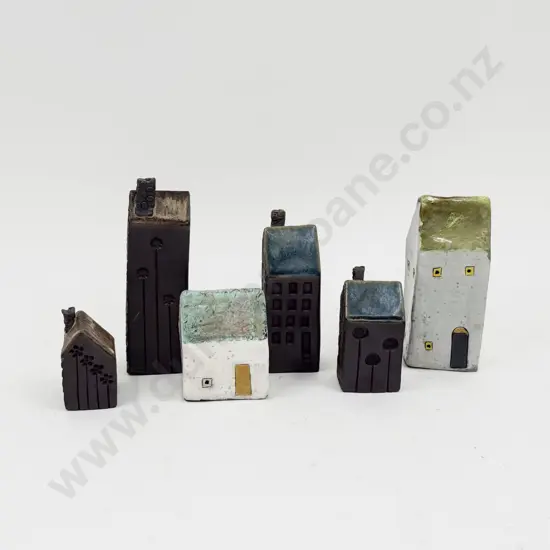 Two Amanda Banham Pottery Houses & Four Others