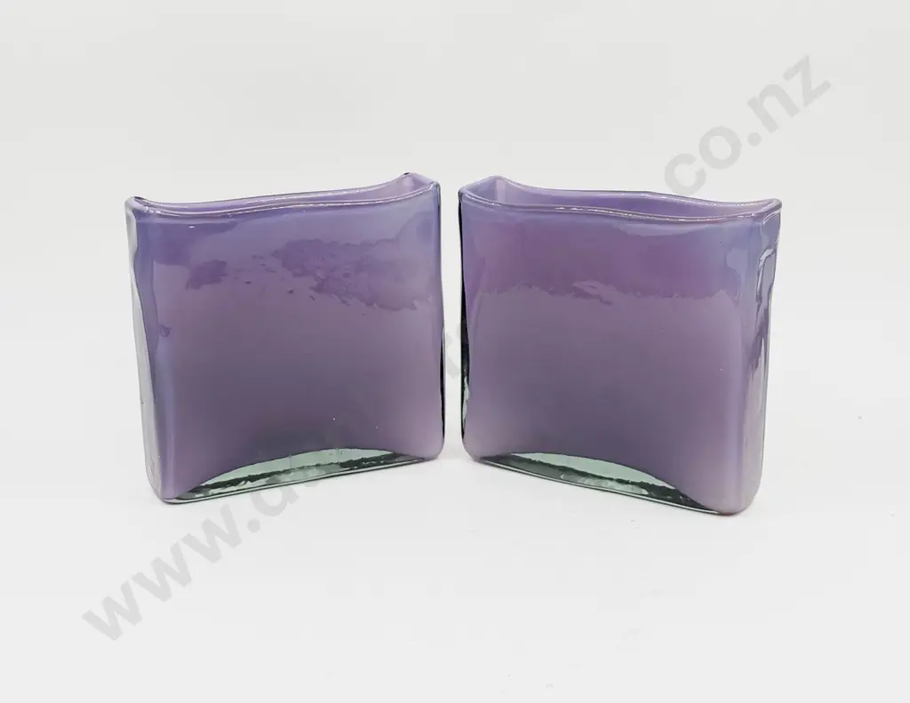Pair of Art Glass Slab Vases Image 1++