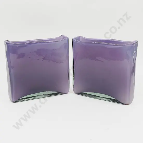 Pair of Art Glass Slab Vases