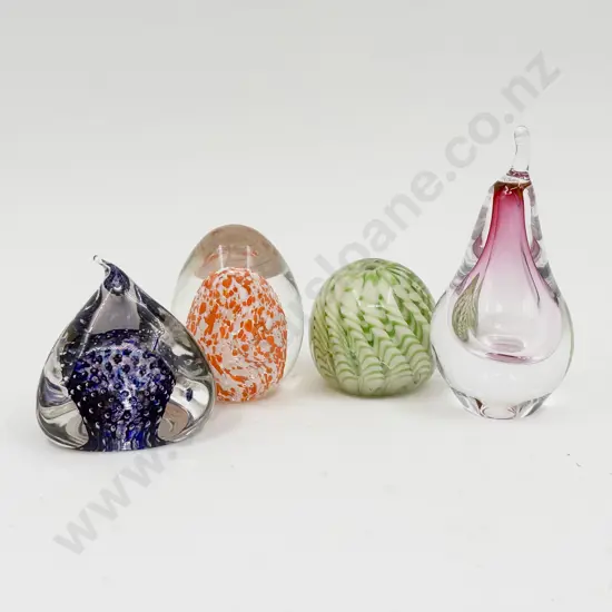 Four Art Glass Paperweights