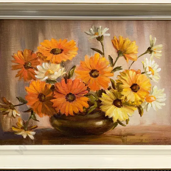 Joan Coleman - Floral Still Life - Oil on Board