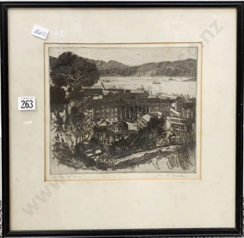 Jean R. Bowron - "Harbour View" - Drypoint Etching Image 1++