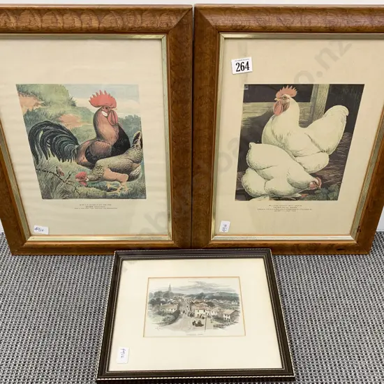 Two Vintage Poultry Prints & Other