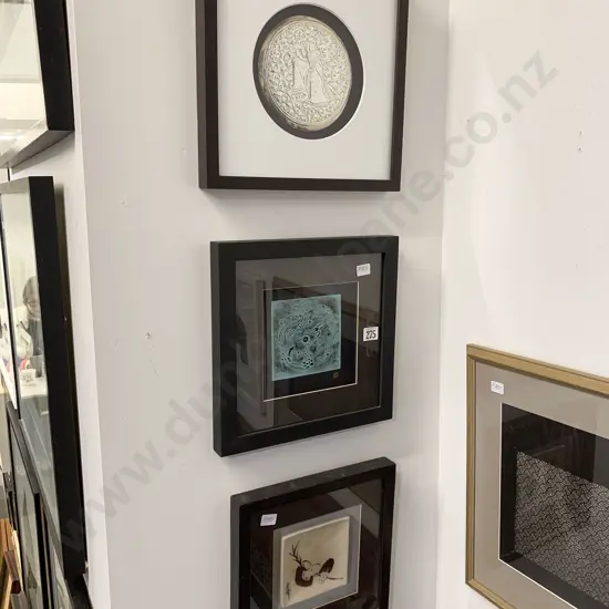 Three Assorted Chinese Mixed Media Works