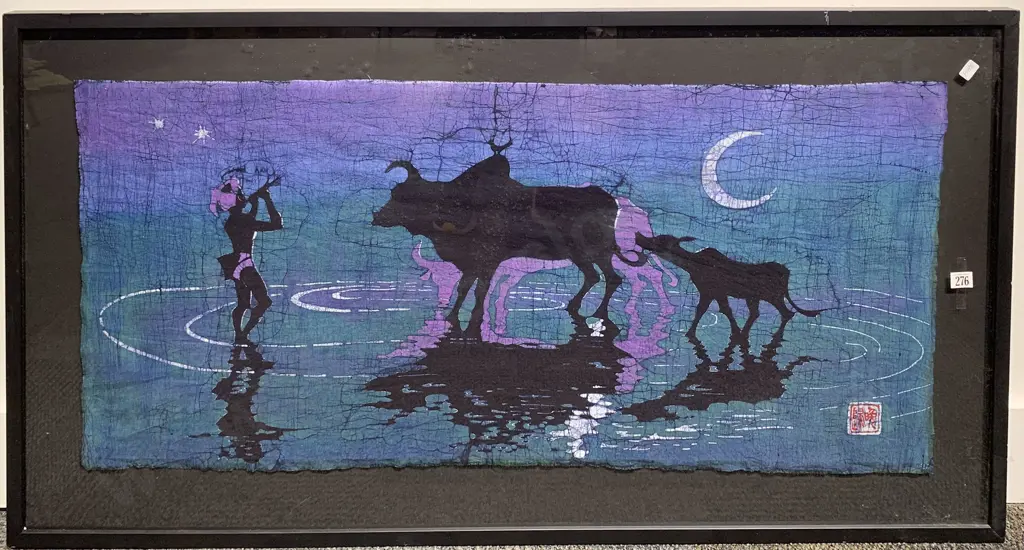 Large Framed Batik Work Image 1++